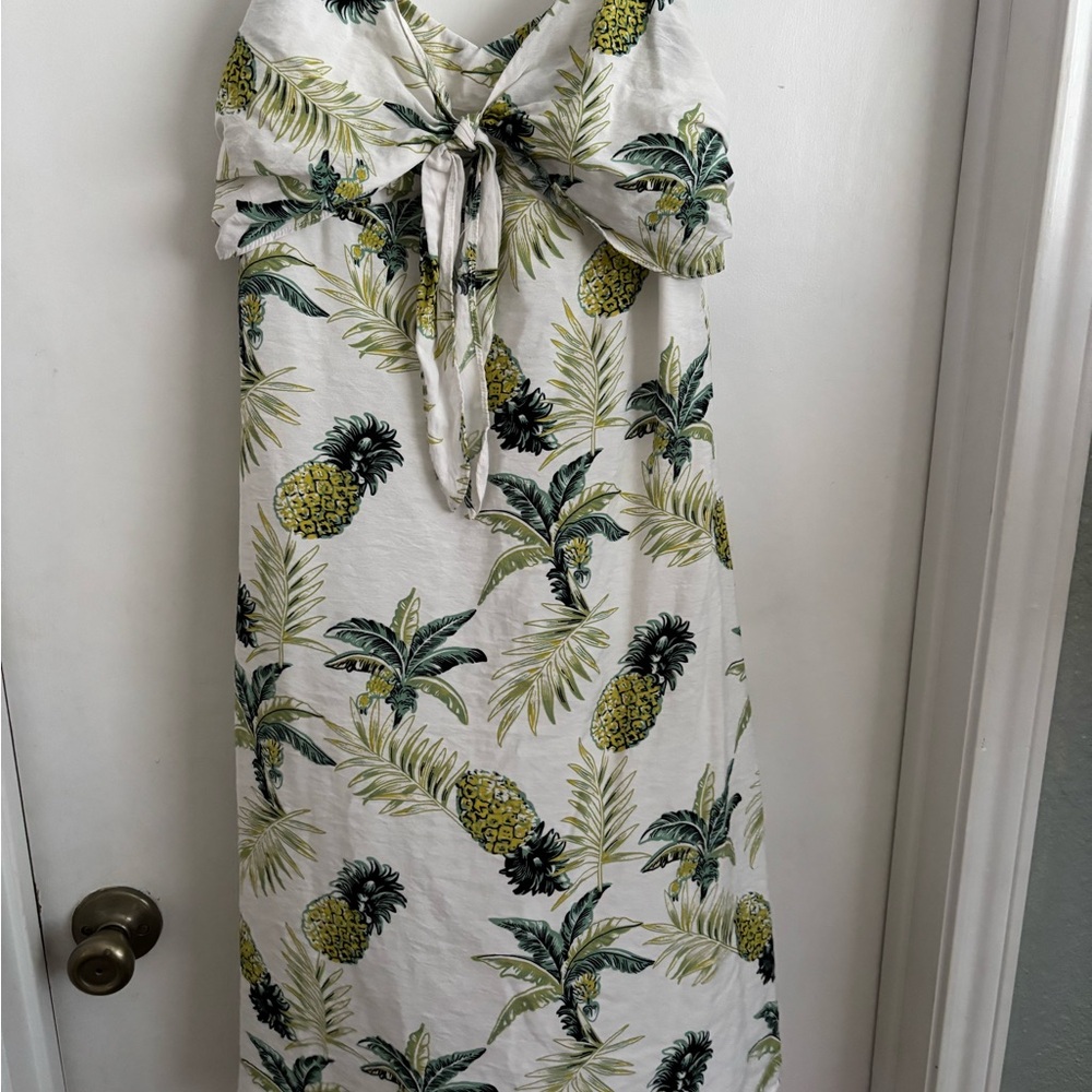 Promesa White and Green Floral Dress